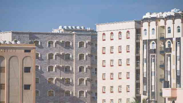 Arabic-style-apartment-buildings-in-Salalah-Dhofar-Governorate-in-Oman