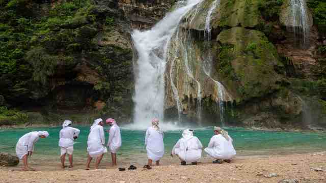 Exploring Captivating Traditions and Tours in Salalah 7 waterfall-mountain-close-to-Salalah-Oman-during-the-rainy-season-of-(autumn)-filling-the-wadis-with-water-and-leading-to-spectacular-changes-to-the-scenery-Salalah-Sultanate-of-Oman-Travels-to-you